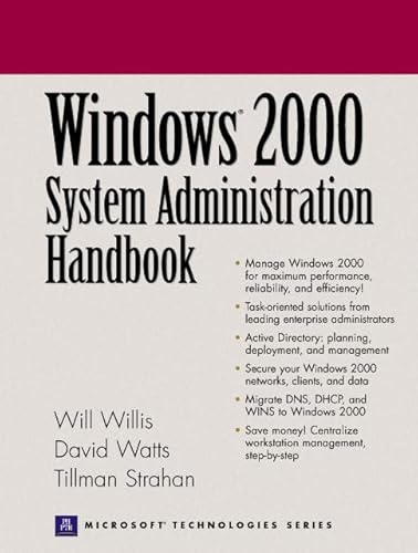 Imagen de archivo de Windows 2000 System Administration Handbook a la venta por Iridium_Books