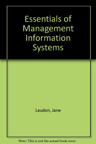 Imagen de archivo de Essentials of Management Information Systems a la venta por Better World Books Ltd