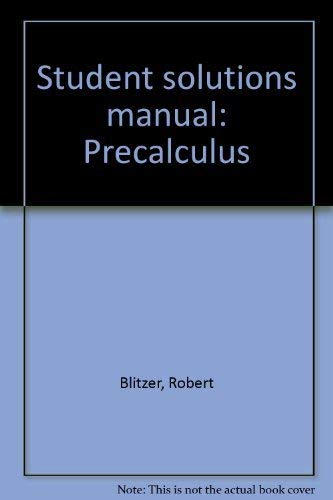 Stock image for Student solutions manual: Precalculus for sale by SecondSale