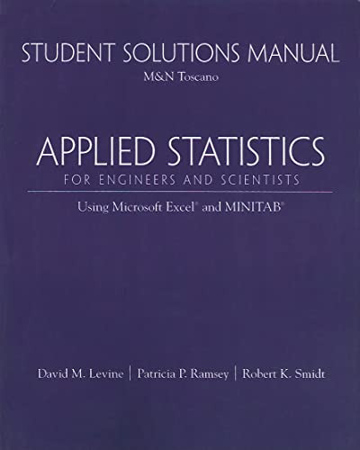 Stock image for Student Solutions Manual for Applied Statistics for Engineers and Scientists: Using Microsoft Excel & Minitab for sale by HPB-Red