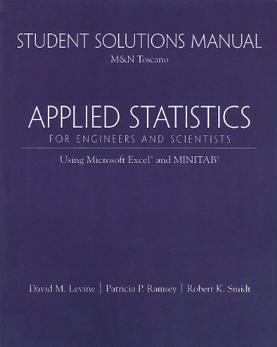 9780130286819: Student Solutions Manual for Applied Statistics for Engineers and Scientists: Using Microsoft Excel & Minitab