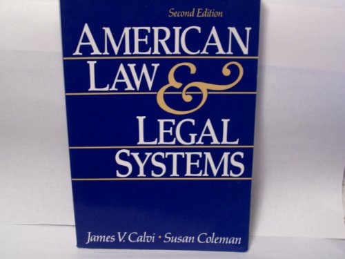 Beispielbild fr American Law and Legal Systems zum Verkauf von HPB-Red