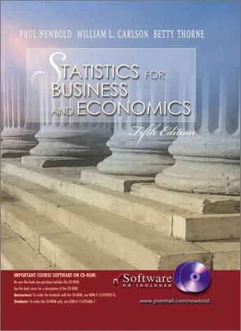 9780130293206: Statistics for Business and Economics and Student CD-ROM: United States Edition