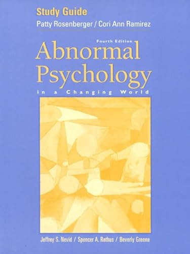 Imagen de archivo de Abnormal Psychology in a Changing World: Study Guide a la venta por HPB-Red