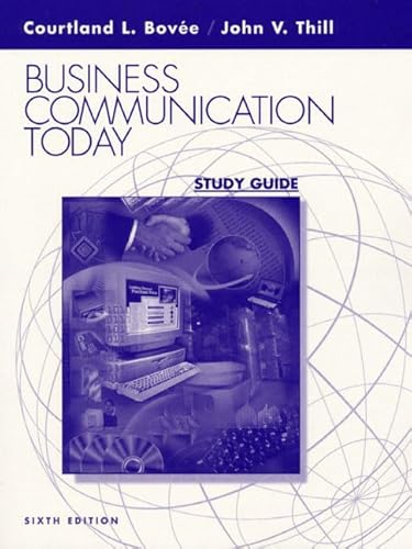 Beispielbild fr Business Coomunication Today: Study Guide zum Verkauf von medimops