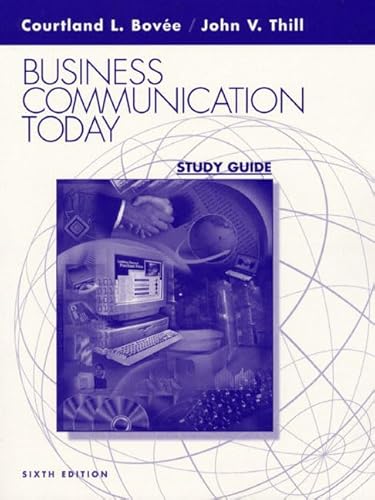 Stock image for Business Communication Today: Study Guide for sale by HPB-Red
