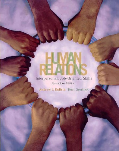 Imagen de archivo de Human Relations: Interpersonal Job Oriented Skills, Canadian Edition a la venta por SecondSale
