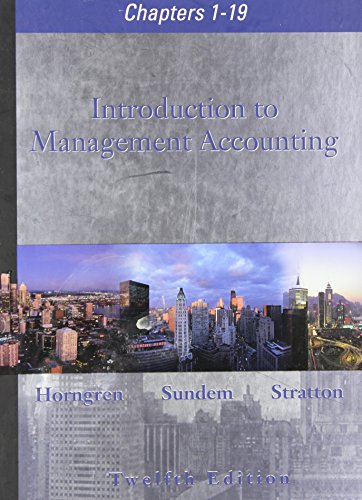 Imagen de archivo de Introduction to Management Accounting Chapters 1-19 a la venta por Books Unplugged