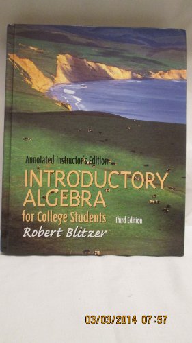 Beispielbild fr Introductory Algebra for College Students 3rd Third Edition Annotated Instructor's Edition zum Verkauf von HPB-Red