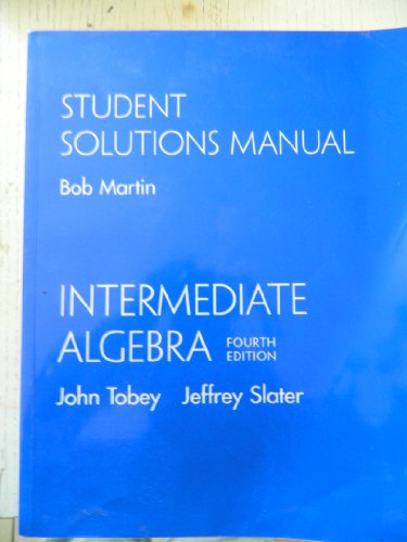 9780130342010: Intermediate Algebra: Student Solutions Manual