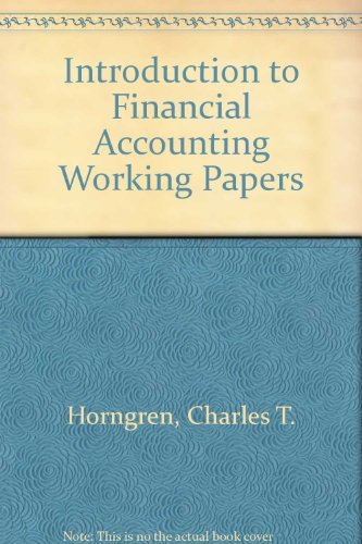 9780130342966: Introduction to Financial Accounting Working Papers