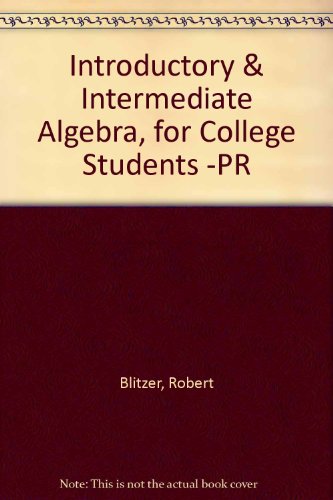 9780130343109: Introductory And Intermediate Algebra for College Students - CD Lecture Series