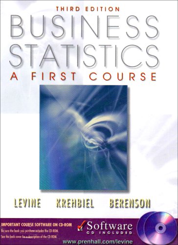 Imagen de archivo de Business Statistics: A First Course a la venta por BookHolders