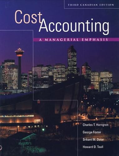 Beispielbild fr Cost Accounting : A Managerial Emphasis zum Verkauf von Better World Books