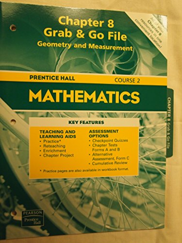 Imagen de archivo de Chapter 8, Grab & Go File, Geometry and Measurement, Course 2, Prentice Hall (Mathematics, Course 2, Geometry and Measurement) a la venta por Better World Books