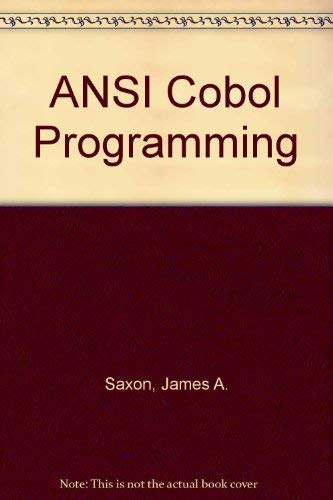 Stock image for ANSI Cobol Programming for sale by The Book Cellar, LLC