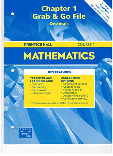 Stock image for Prentice Hall Mathematics Course 1 Grab & Go File, Chapter 1-Decimals (2004 Copyright) for sale by ~Bookworksonline~