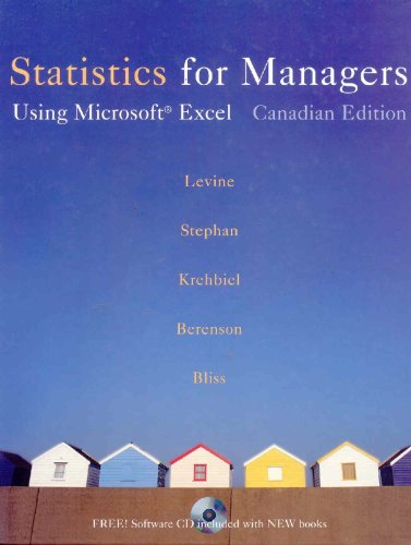 Imagen de archivo de Statistics for Managers: Using Microsoft Excel, First Canadian Edition a la venta por ThriftBooks-Dallas