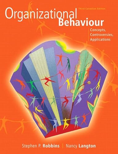 Imagen de archivo de Organizational Behaviour: Concepts, Controversies, Applications, Third Canadian Edition a la venta por HPB-Red