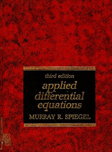 Beispielbild fr Spiegel: Applied Differential Eq zum Verkauf von ThriftBooks-Atlanta