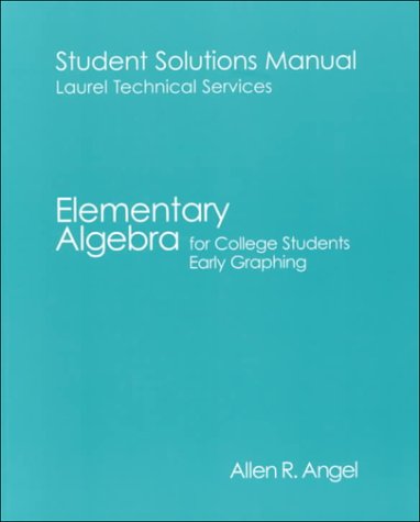 Stock image for Elementary Algebra for College Students: Early Graphing for sale by HPB-Red
