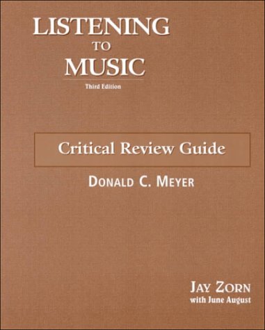 Stock image for Critical Review Guide for Listening to Music, third edition, by Zorn for sale by RiLaoghaire