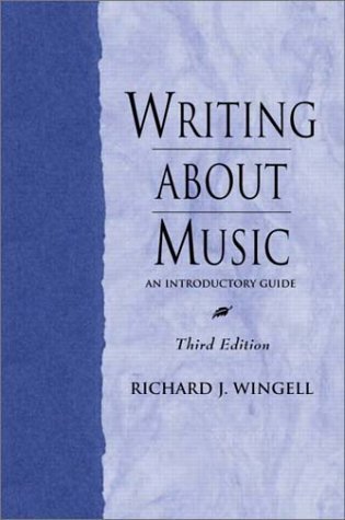 Writing about Music: An Introductory Guide