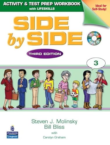 Stock image for Side by Side 3: Activity & Test Prep Workbook with Lifeskills and 2 Audio CDs for sale by Ergodebooks