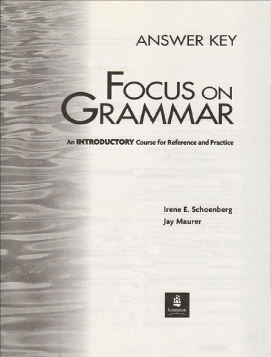Stock image for Focus on Grammar: Introductory Level: Answer Key for sale by Booksavers of MD