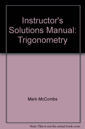 Beispielbild fr Instructor's Solutions Manual: Trigonometry zum Verkauf von Bookmans