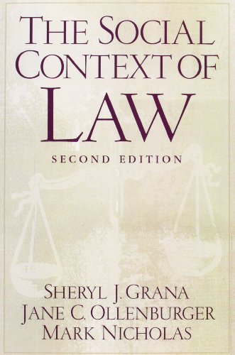 9780130413741: The Social Context of Law