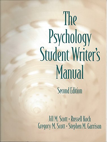 Imagen de archivo de The Psychology Student Writer's Manual (2nd Edition) a la venta por SecondSale
