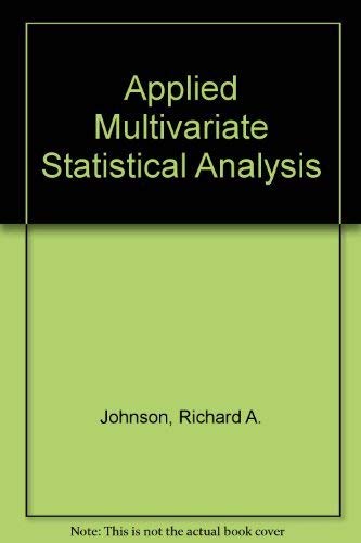 Beispielbild fr Applied Multivariate Statistical Analysis zum Verkauf von ThriftBooks-Dallas