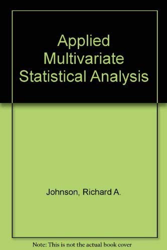 Imagen de archivo de Applied Multivariate Statistical Analysis a la venta por ThriftBooks-Dallas