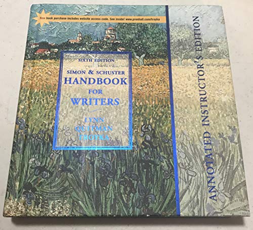 Imagen de archivo de Simon & Schuster Handbook for Writers (Annotated Instructor's Edition) a la venta por HPB-Red