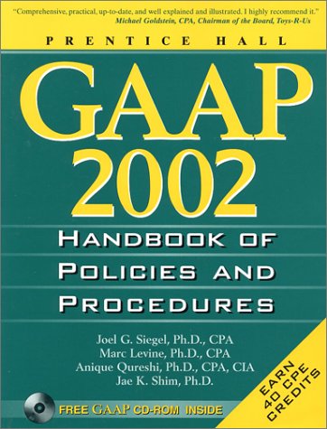 Imagen de archivo de Gaap Handbook of Policies and Procedures: 2002 a la venta por HPB-Red