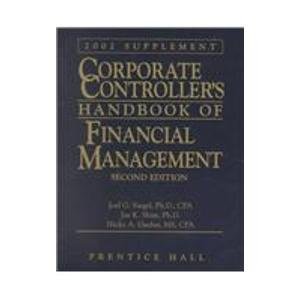 9780130423726: Corporate Controllers Handbook of Financial Management 2002 (Corporate Controller's Handbook of Financial Management Supplement)