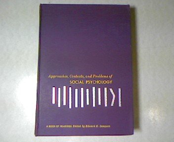 Beispielbild fr Approaches, Contexts, and Problems of Social Psychology zum Verkauf von Better World Books