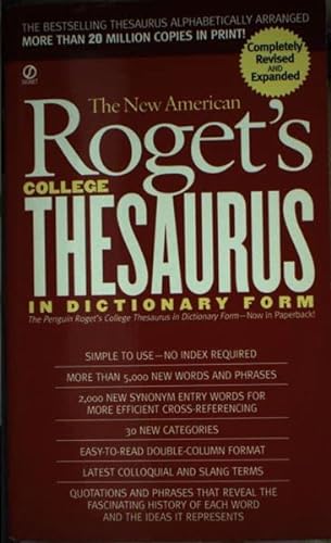 Imagen de archivo de The New American Roget's College Thesaurus in Dictionary Form a la venta por BookHolders