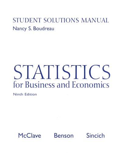 Imagen de archivo de Statistics for Business and Economics Student Solutions Manual a la venta por Wonder Book