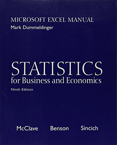 9780130466495: Statistics for Business and Economics: Microsoft Excel Manual (9th Ed, w-CD)