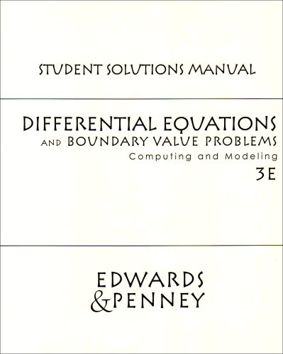 Beispielbild fr Student Solutions Manual for Differential Equations and Boundary Value Problems, Counting and Computing, Third Edition zum Verkauf von BookHolders
