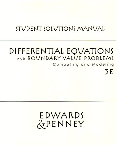 Imagen de archivo de Student Solutions Manual for Differential Equations and Boundary Value Problems, Counting and Computing, Third Edition a la venta por BookHolders