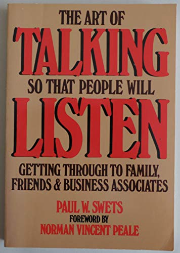 Beispielbild fr ART OF TALKING SO THAT PEOPLE WILL LISTEN zum Verkauf von Wonder Book
