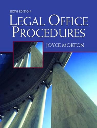 9780130496218: Legal Office Procedures