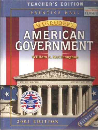 Imagen de archivo de Magruder's American Government: Teacher's Ribboned Edition (2001 Copyright) a la venta por ~Bookworksonline~