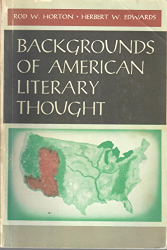 Imagen de archivo de Backgrounds of American Literary Thought a la venta por Better World Books