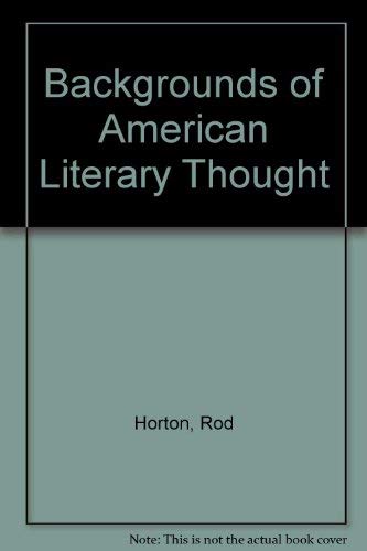 9780130563255: Backgrounds of American literary thought