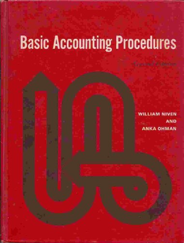 Imagen de archivo de Basic Accounting Procedures a la venta por Better World Books