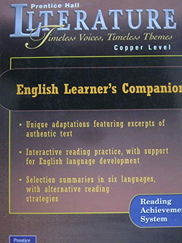 Imagen de archivo de PRENTICE HALL LITERATURE:TIMELESS VOICES TIMELESS THEMES 7 EDITION ENGLISH LEARNER'S COMPANION GRADE 6 2002C a la venta por Wonder Book